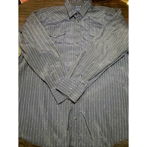 Panhandle Slim Black Embroidered Diamond Accents XXL Mens Western Pearl Snap